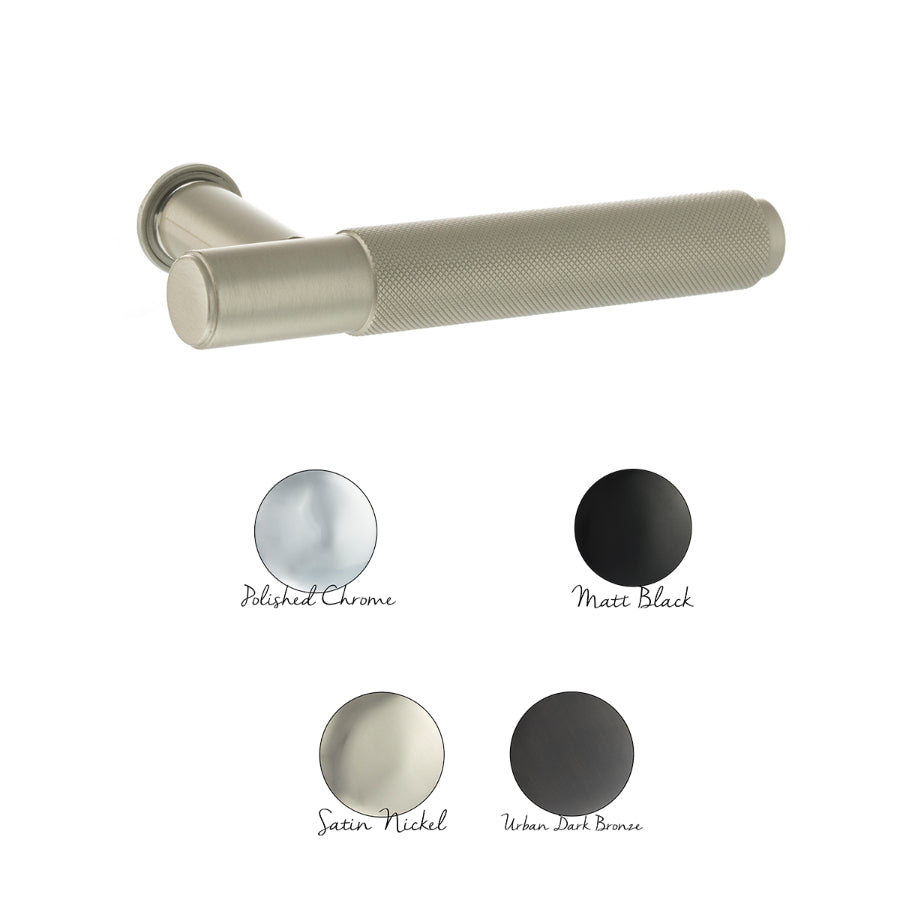 Millhouse Brass Crompton Lever Door Handle on Concealed Round Rose - Matt Black