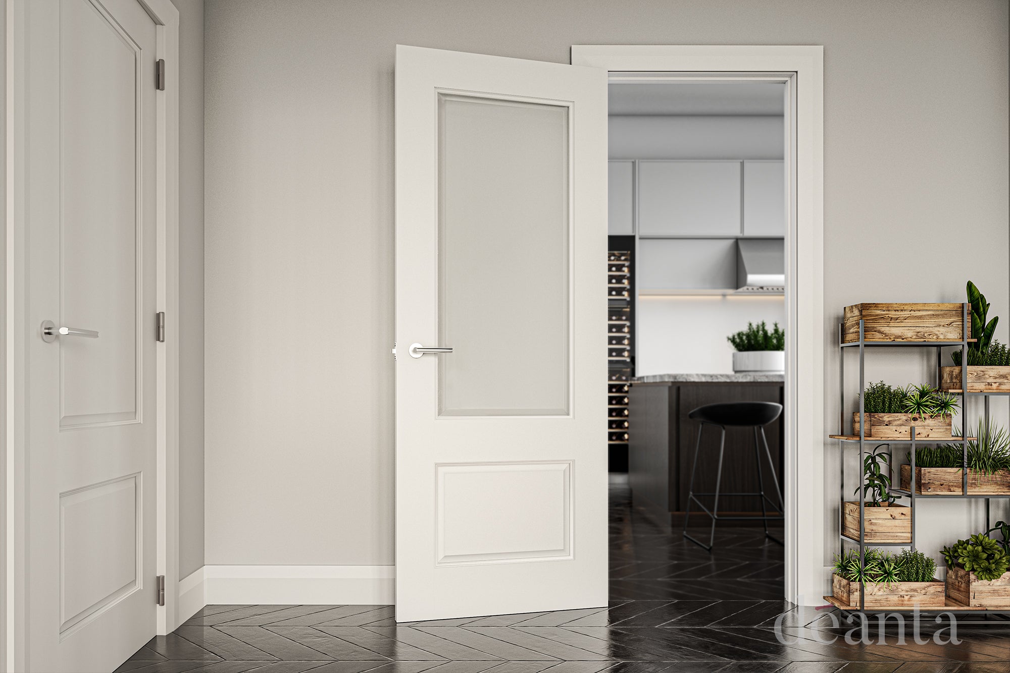 Deanta White Primed Madison Clear Glazed