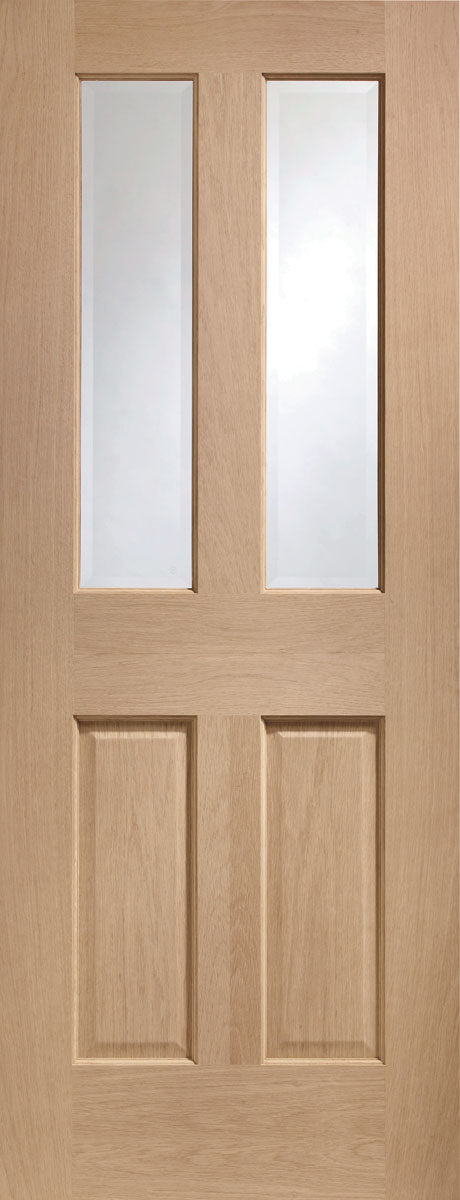 XL Joinery Oak Malton Clear Bevelled Glass Internal door