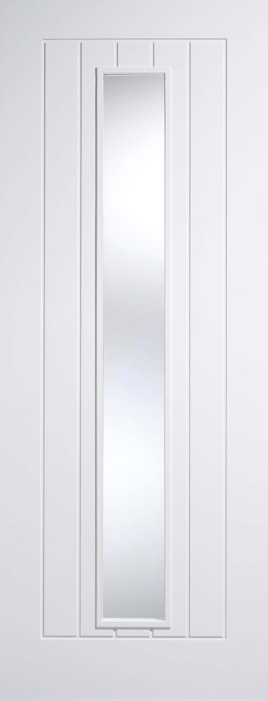 LPD Solid White Primed Mexicano Clear Glazed Internal Doors