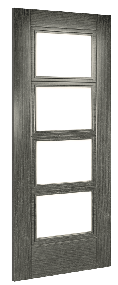 Deanta Dark Grey Ash Montreal Glazed Fire Door FSC