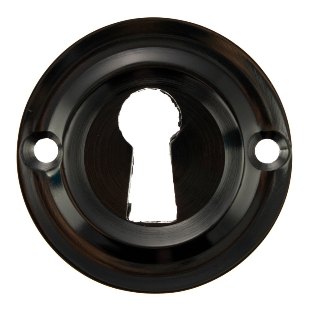 Atlantic Old English Open Key Escutcheon (Black Nickel)