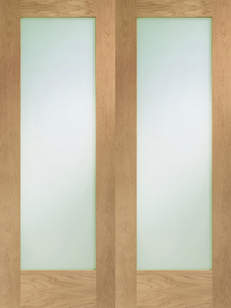 XL Joinery Oak Pattern 10 Door Pair Clear Glazed Internal door