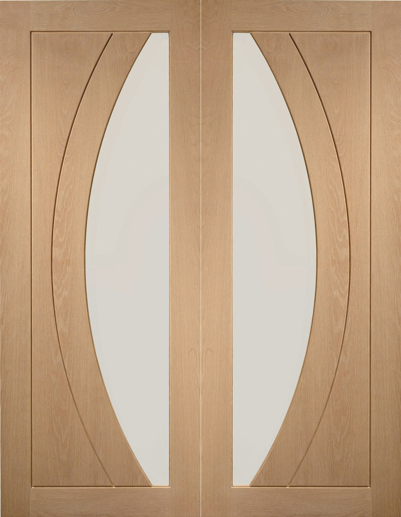 XL Joinery Oak Salerno Clear Glazed Pair Internal door