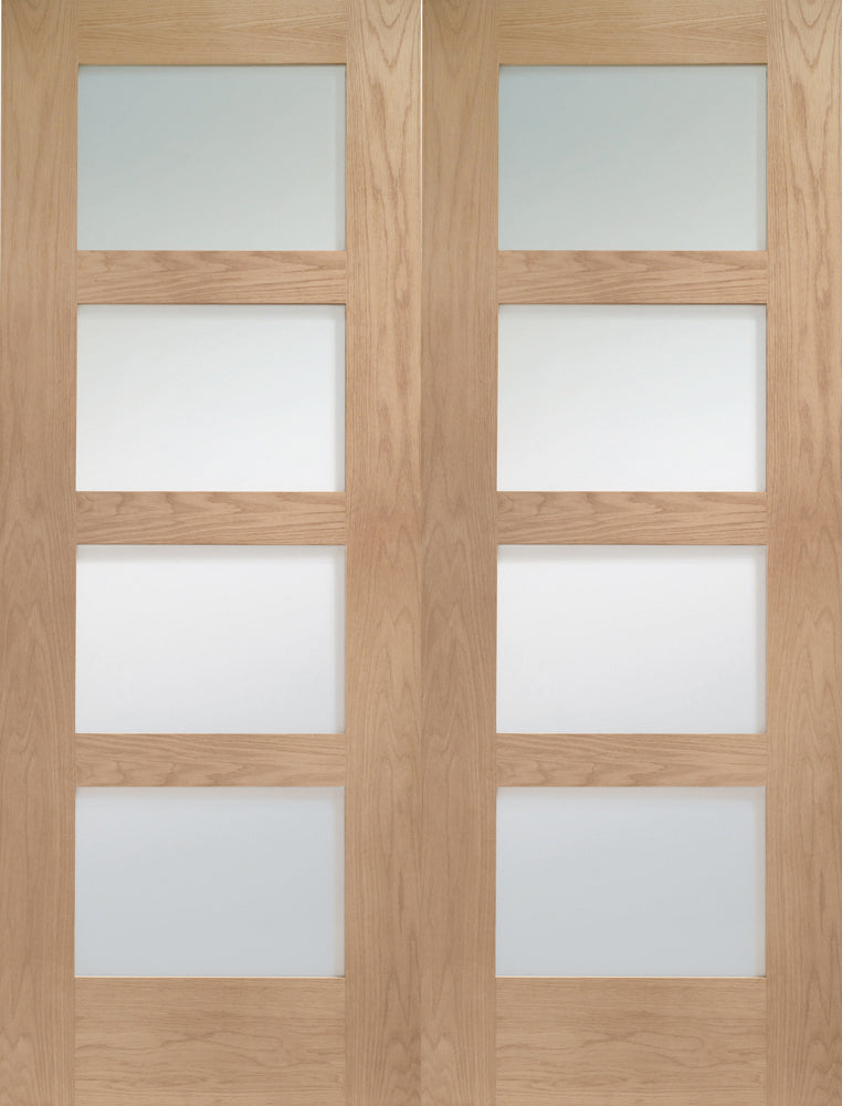 XL Joinery Oak Shaker Door Pair Clear Glazed Internal door