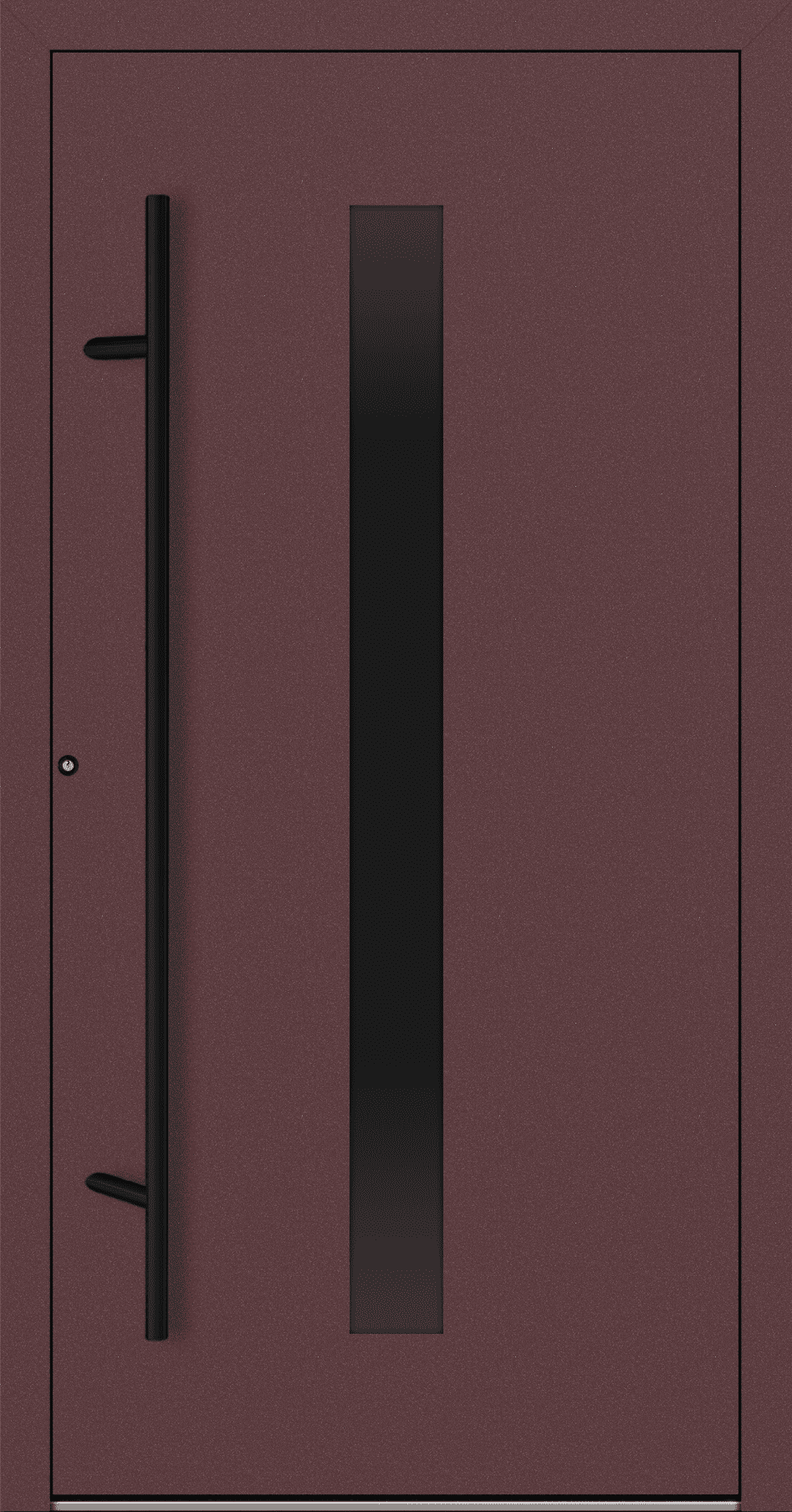 Turenwerke SL75 Design 21 Aluminium Door - Red RAL3005 - Blackline