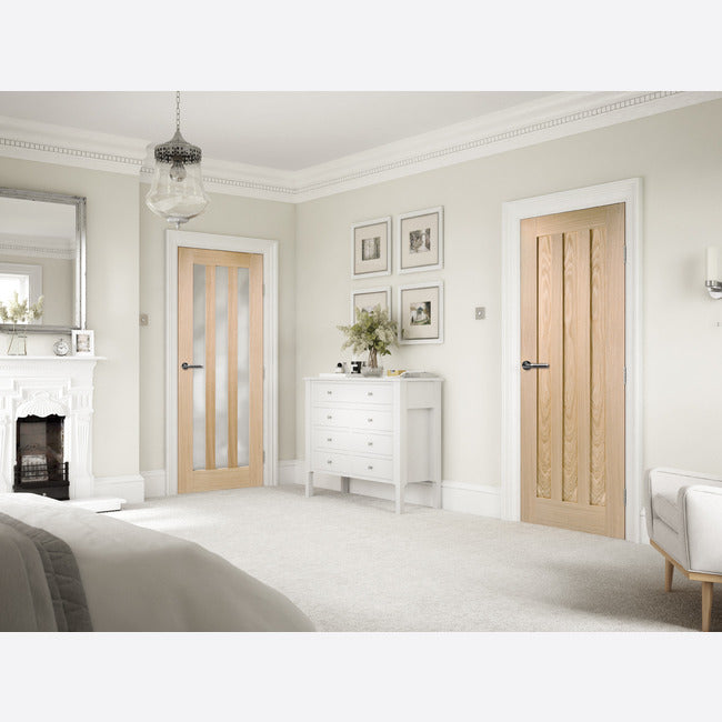 Utah Glazed 3L Frosted Un-finished Oak Door Kit