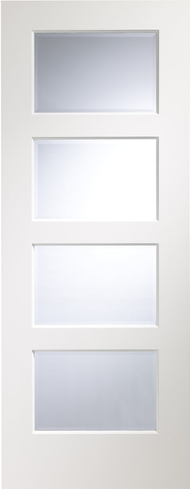 XL Joinery Prefinished White Severo Clear Bevelled Glass
