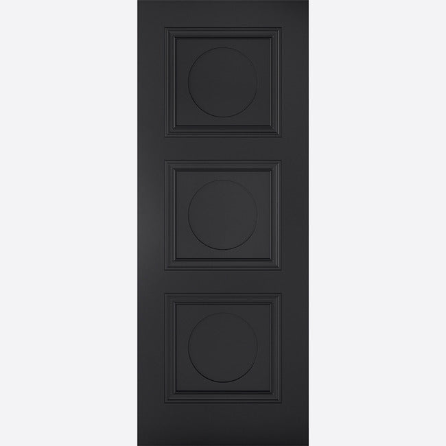 Pre-Assembled Primed Black Antwerp 3P Door Set