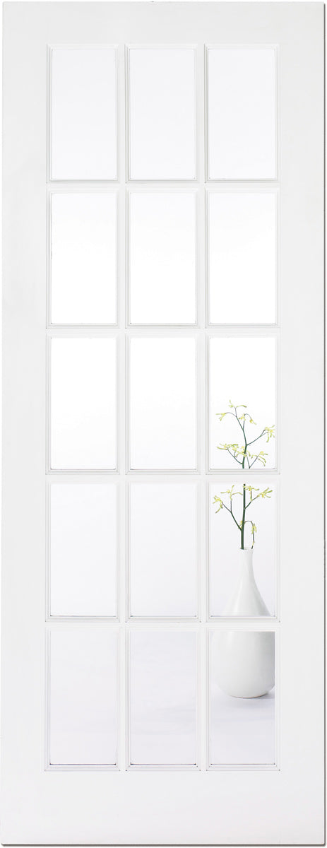 LPD Solid White Primed SA 15L Clear Glazed internal door