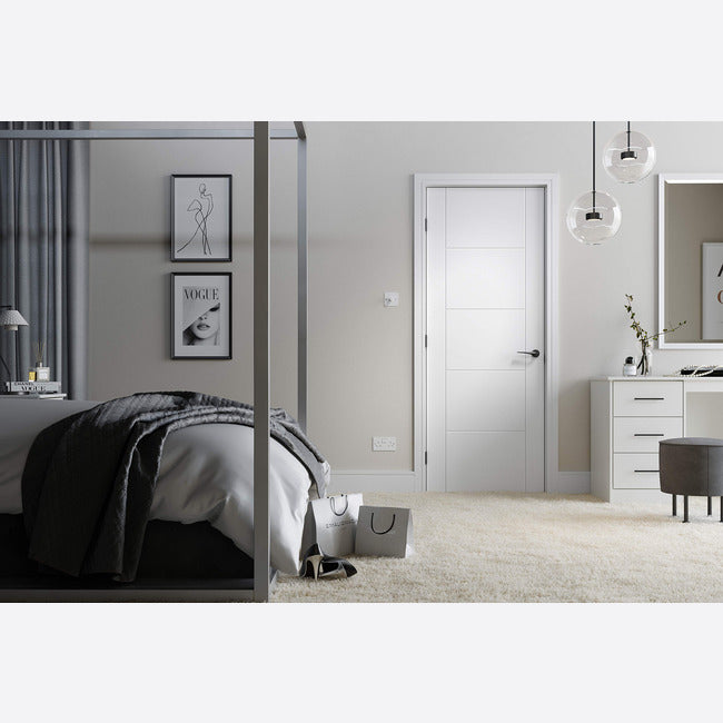 Pre-Assembled White Primed Vancouver 5P Door Set