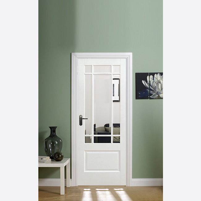 Pre-Assembled White Downham Glazed 9L Door Set