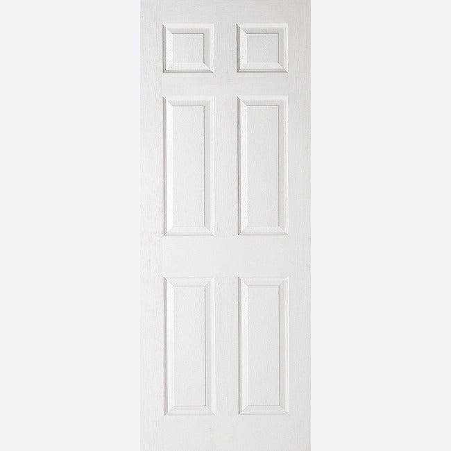 Pre-Assembled White Primed Moulded Textured 6P Square Top Door Set