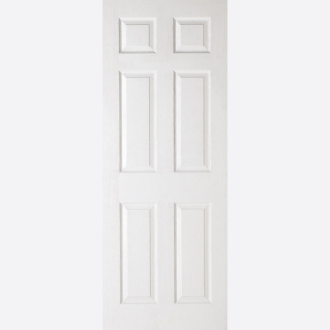 Pre-Assembled White Moulded Textured 6P Square Top Door Set