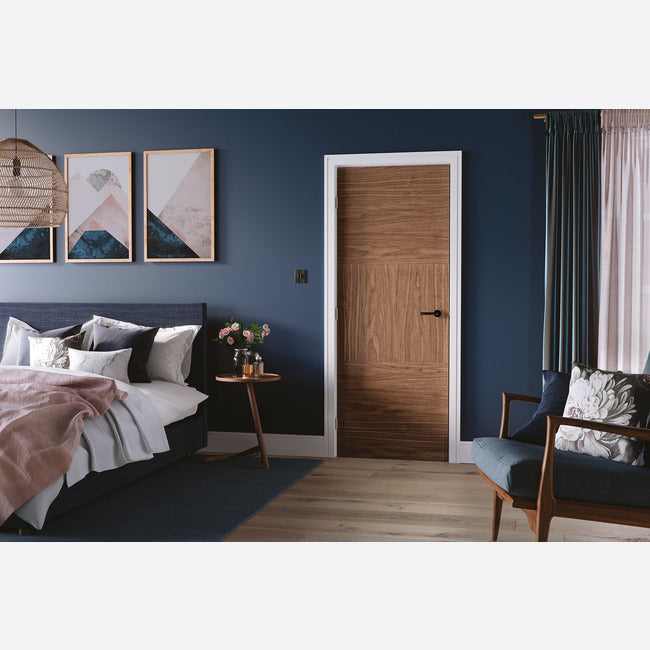 Pre-Assembled Pre-finished Walnut Tres Door Set