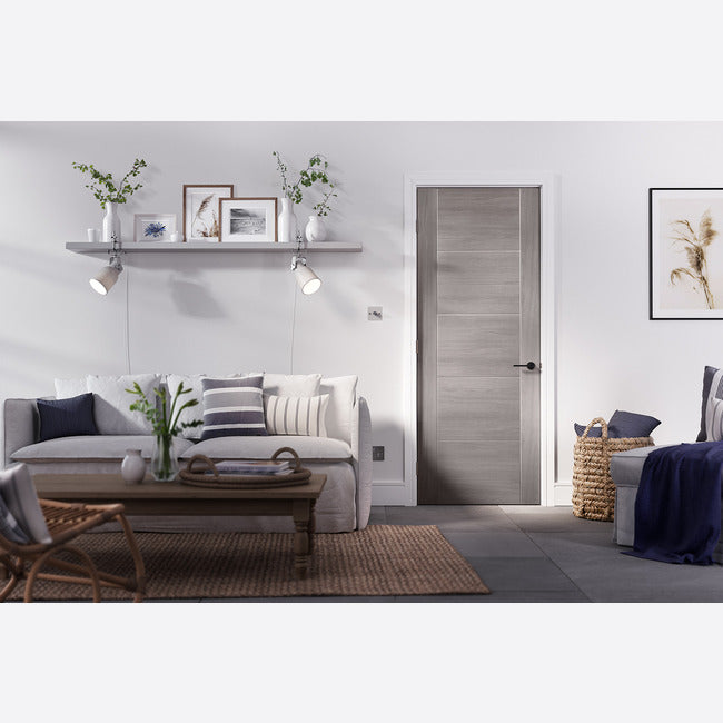Pre-Assembled Light Grey Laminated Pre-finished Vancouver Door Set
