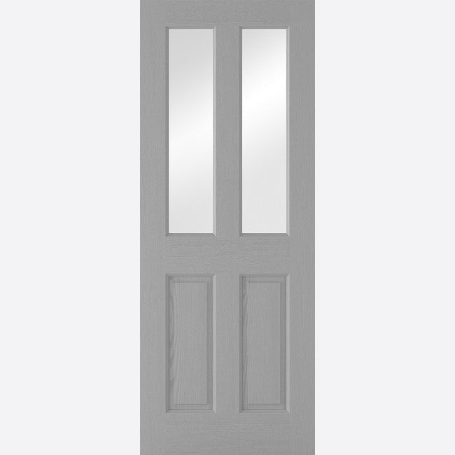 Grey Moulded Glazed Pre-finished 2P-2L Door Kit