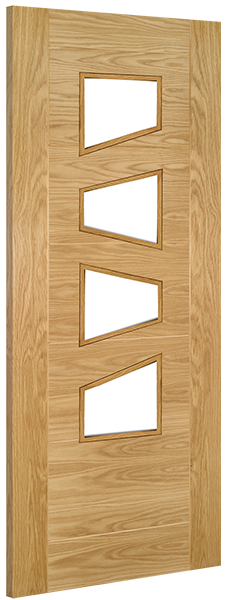 Deanta Oak Seville Glazed 4LS Pre-finished Internal door