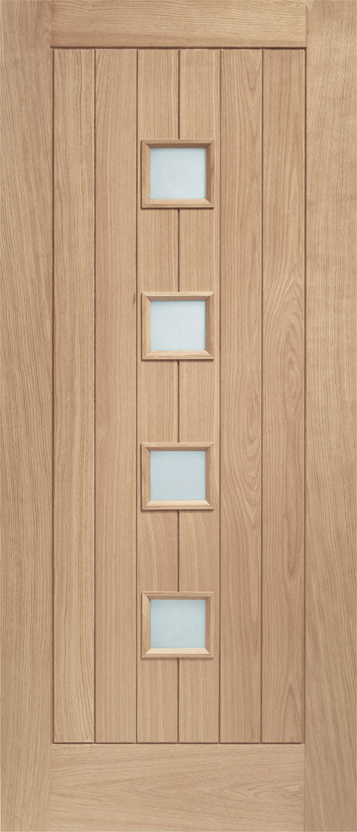 External Door XL Joinery External Oak Siena Obscure Glazed