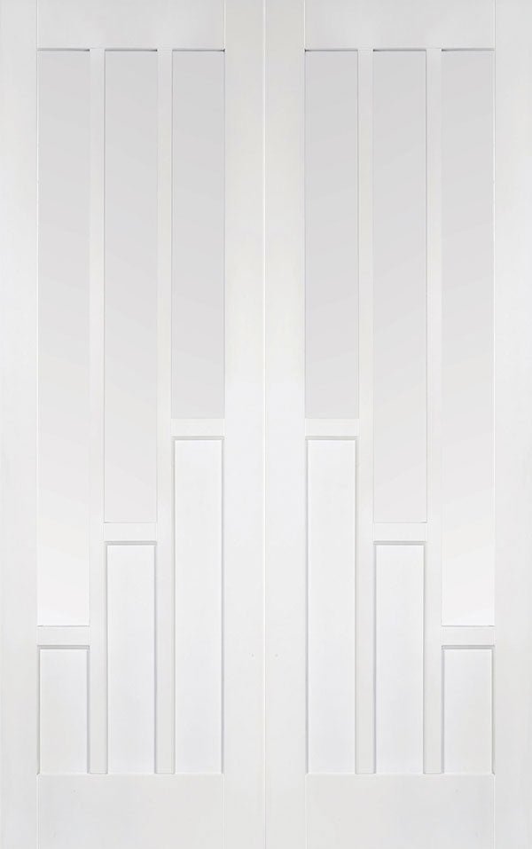 LPD Solid White Primed Coventry Glazed Pair Internal door
