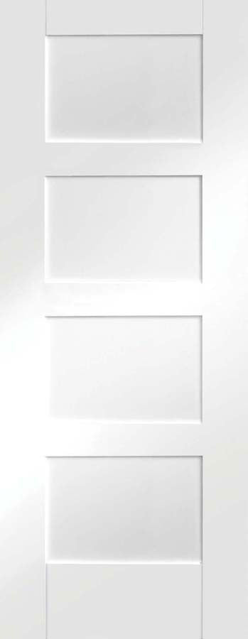 XL Joinery White Primed Shaker 4 Panel Internal door