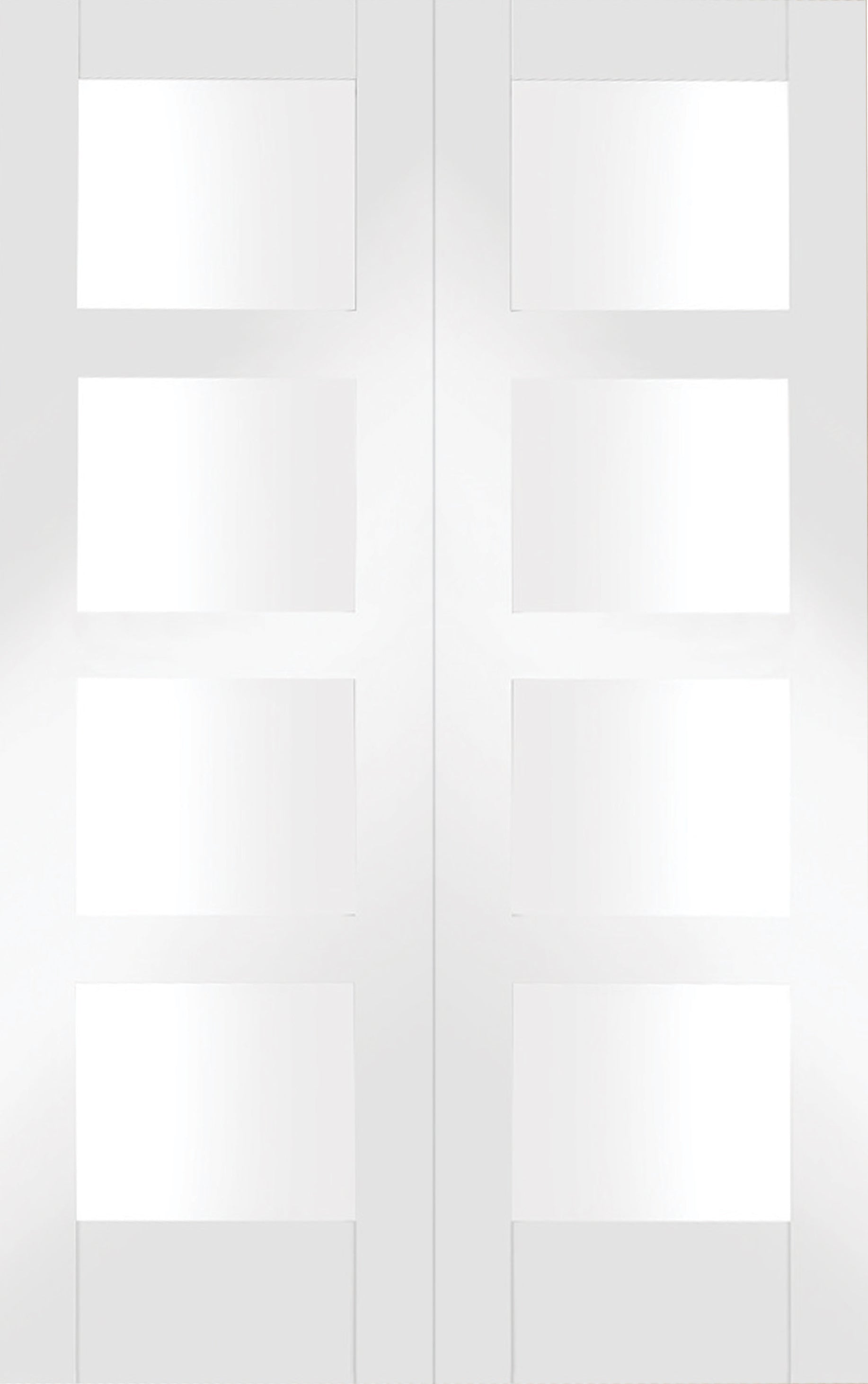 XL Joinery White Primed Shaker 4L Clear Glazed Pair