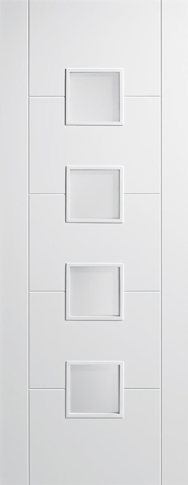 LPD Solid White Primed Vancouver 4L Frosted Glazed Internal door