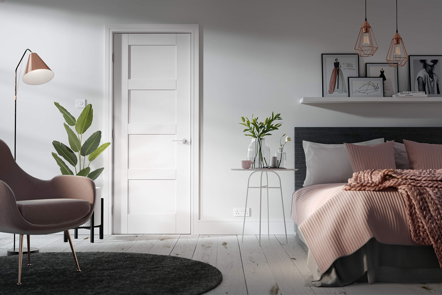 LPD White Shaker 4 Panel Fire Door