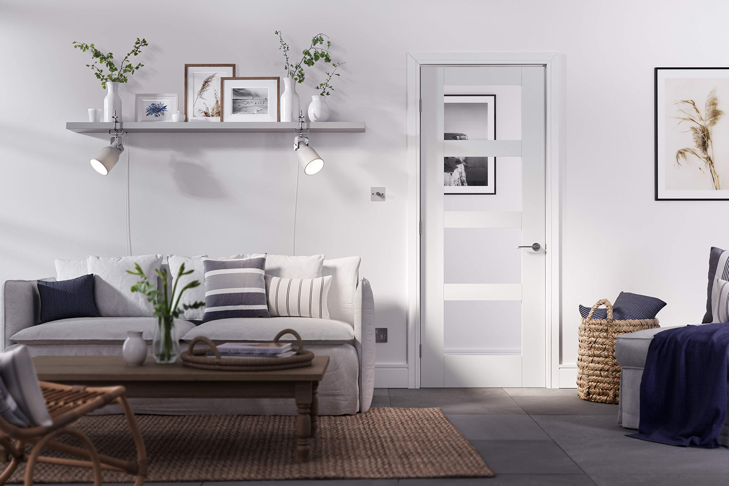 LPD White Shaker 4 Light Glazed