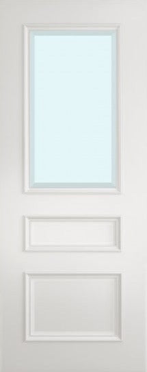 Pre-Assembled Windsor White Primed Bevelled Glazed FD30 Fire Door Set
