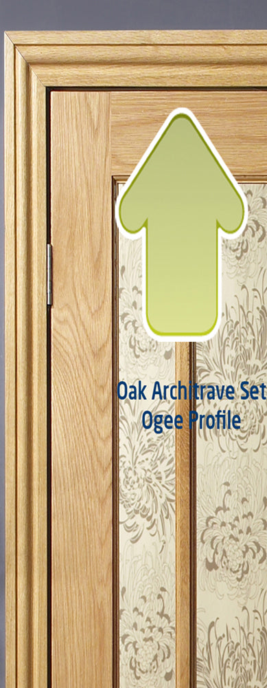 XL Joinery Oak Veneered Door-Pair Architrave Set (Ogee Profile)