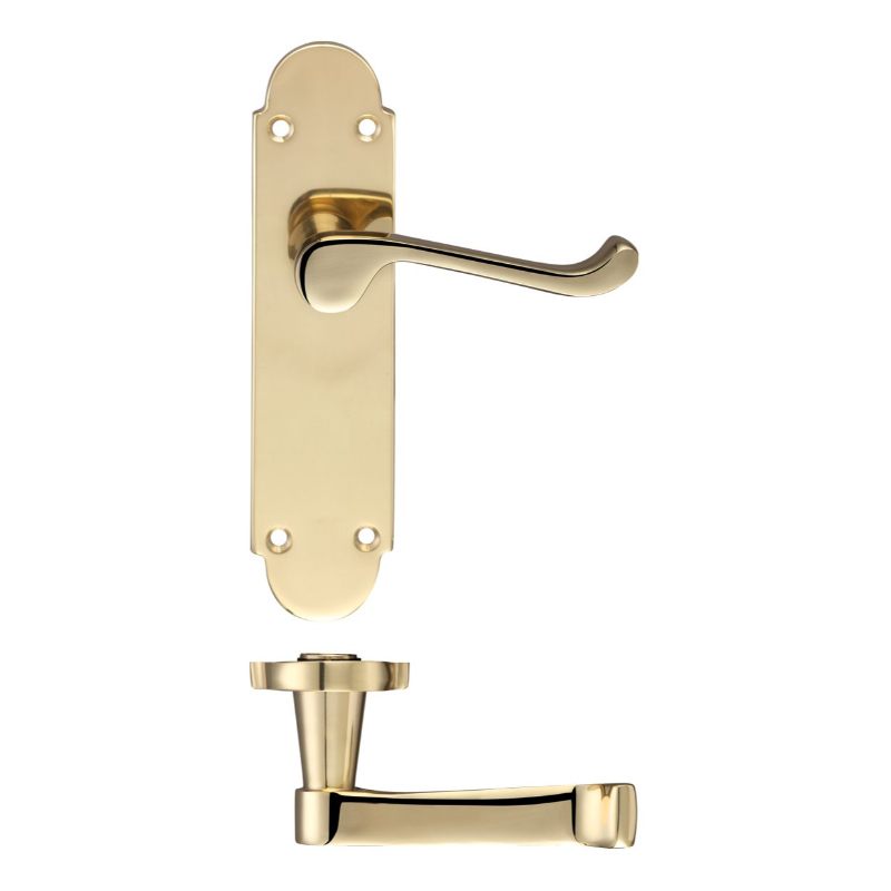 Zoo Oxford Lever Latch Furniture 170 x 42mm-Polished Brass