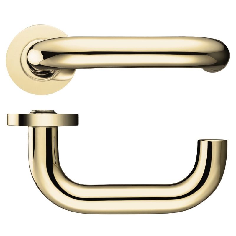 Zoo 19mm Return to Door Lever on Round Rose-Polished Brass
