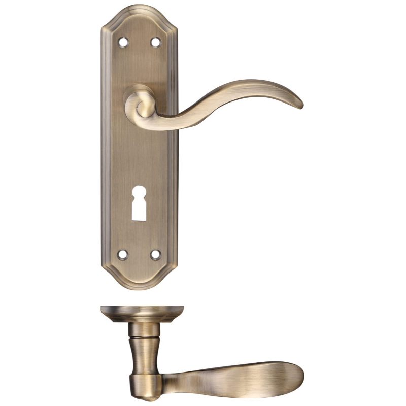 Zoo Winchester Lever Lock (57mm c/c) Furniture 180 x 48mm-Polished Brass