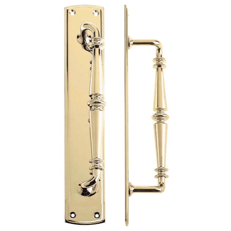 Zoo Pull Handle on Backplate-Polished Brass