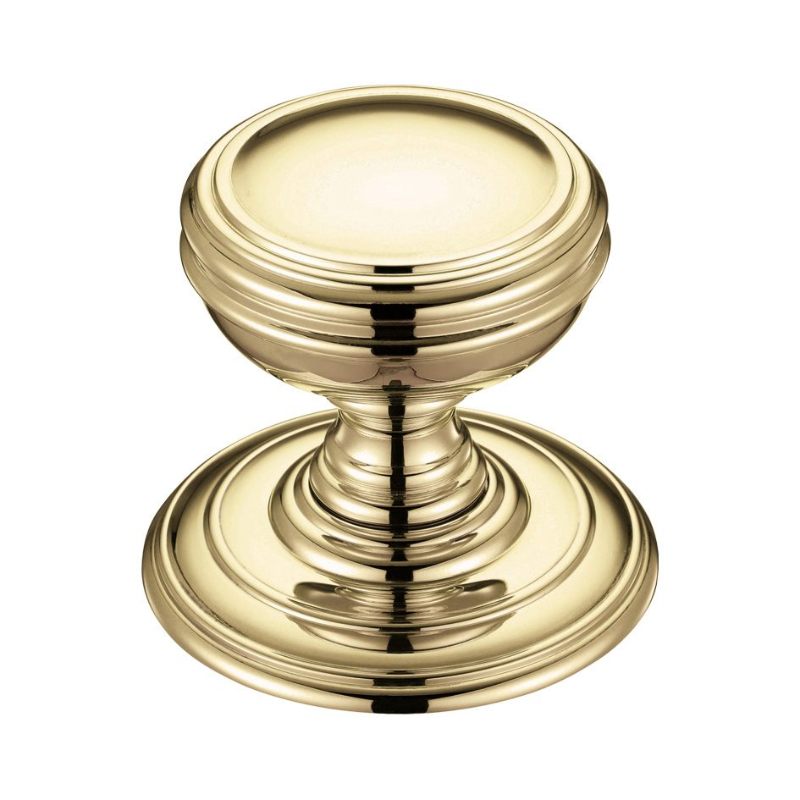 Zoo Mortice Knob on Round Rose - Concealed Fix-Polished Brass