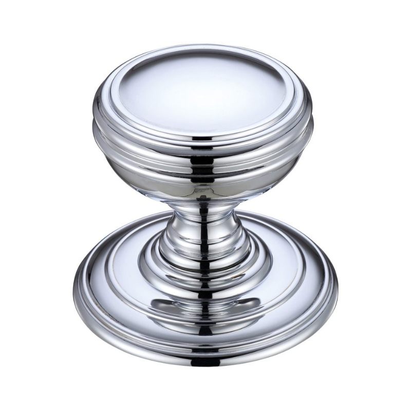 Zoo Mortice Knob on Round Rose - Concealed Fix-Polished Chrome