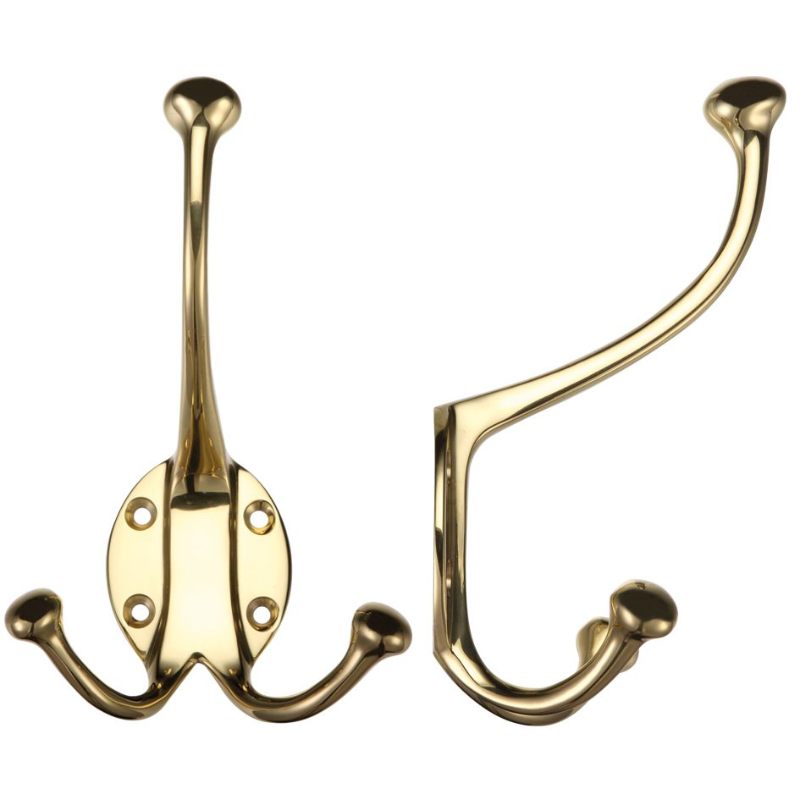 Zoo Double Hat and Coat Hook-Polished Brass
