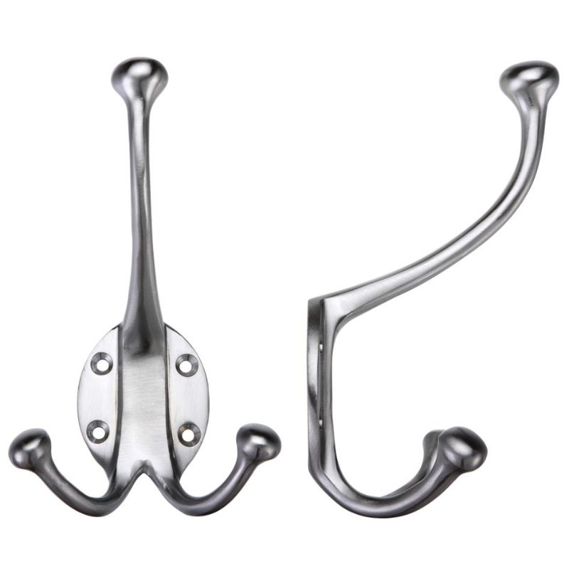 Zoo Double Hat and Coat Hook-Satin Chrome