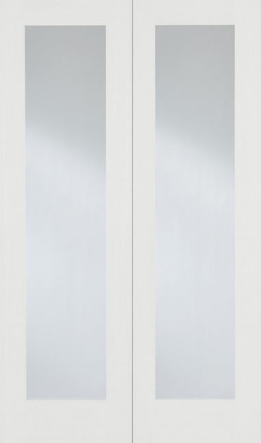 LPD Solid White Primed Pattern 20 Glazed Pair Internal door