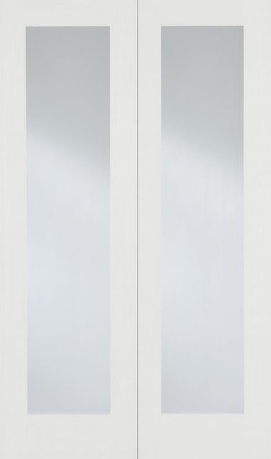 LPD Solid White Primed Pattern 20 Glazed Pair Internal door 