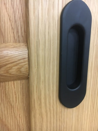 Oval Sliding Door Handle - Black