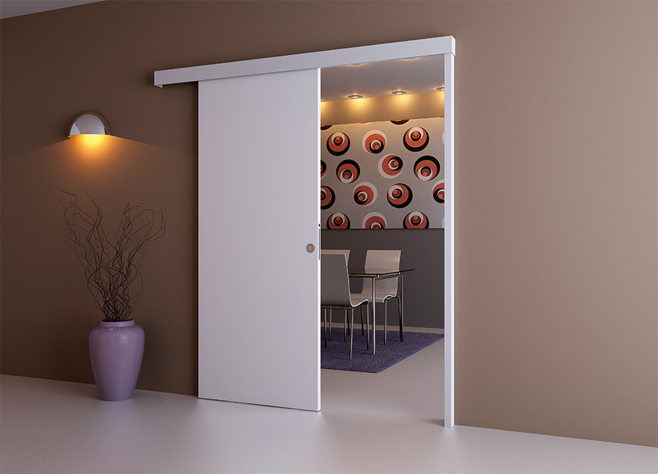 Eclisse Wall Mounted Sliding Door Kit, Pelmet and Door Post-2m Track-Paris 3