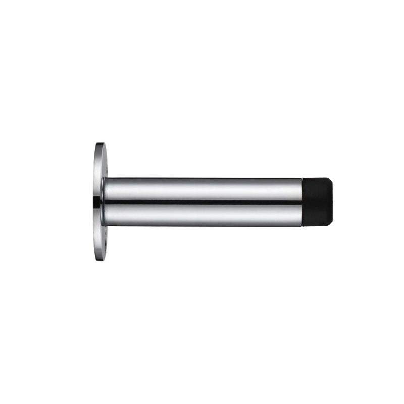 Zoo Door Stop - Cylinder - with Rose 76mm - Face Fix-Polished Chrome