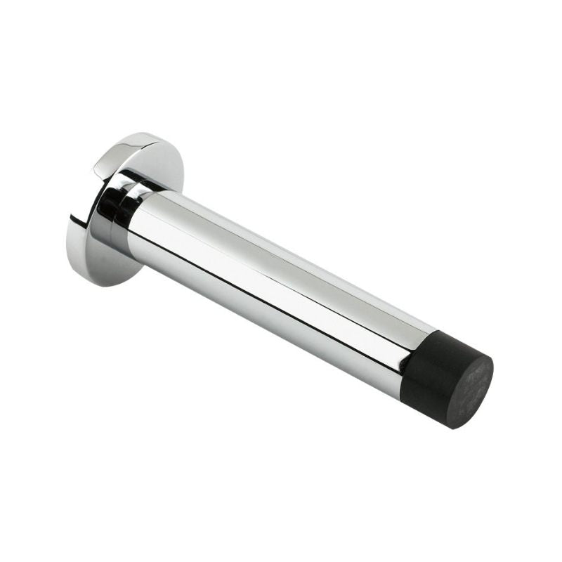 Zoo Door Stop - Cylinder c/w Rose 80mm-Polished Chrome