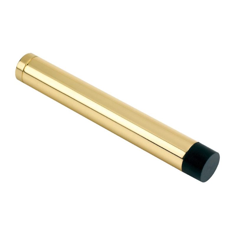 Zoo Door Stop - Cylinder without Rose 105mm-Polished Brass