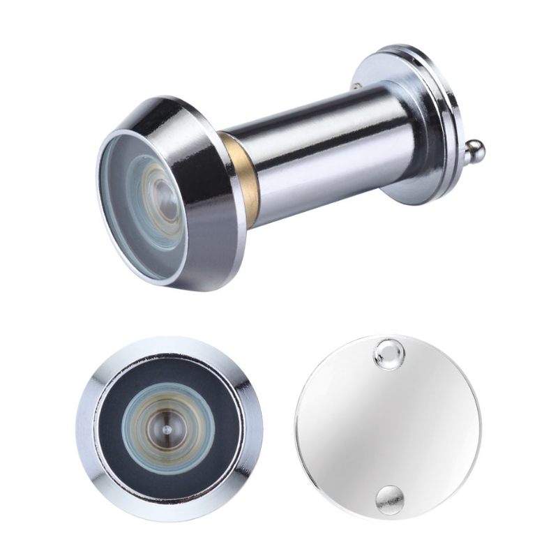 Zoo Door Viewer with Glass Lens - 14mm dia - 180 deg. Angle of Vision - Suitable for 35-55mm Doors-Polished Chrome
