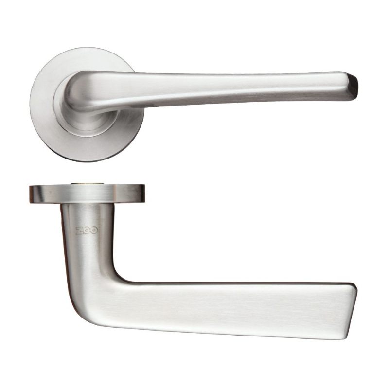 Zoo Stainless Steel Lever - Push on Rose - Grade 304-Satin Stainless