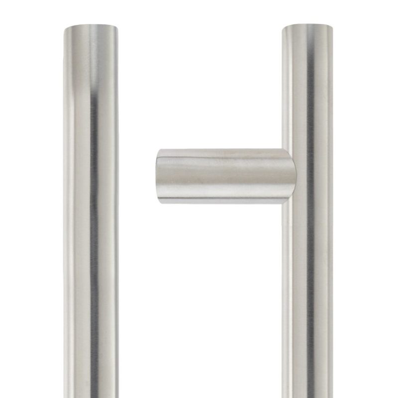 Zoo 19mm Guardsman Pull Handle - 300mm Centers - Grade 304 - Bolt through fixings-Satin Stainless