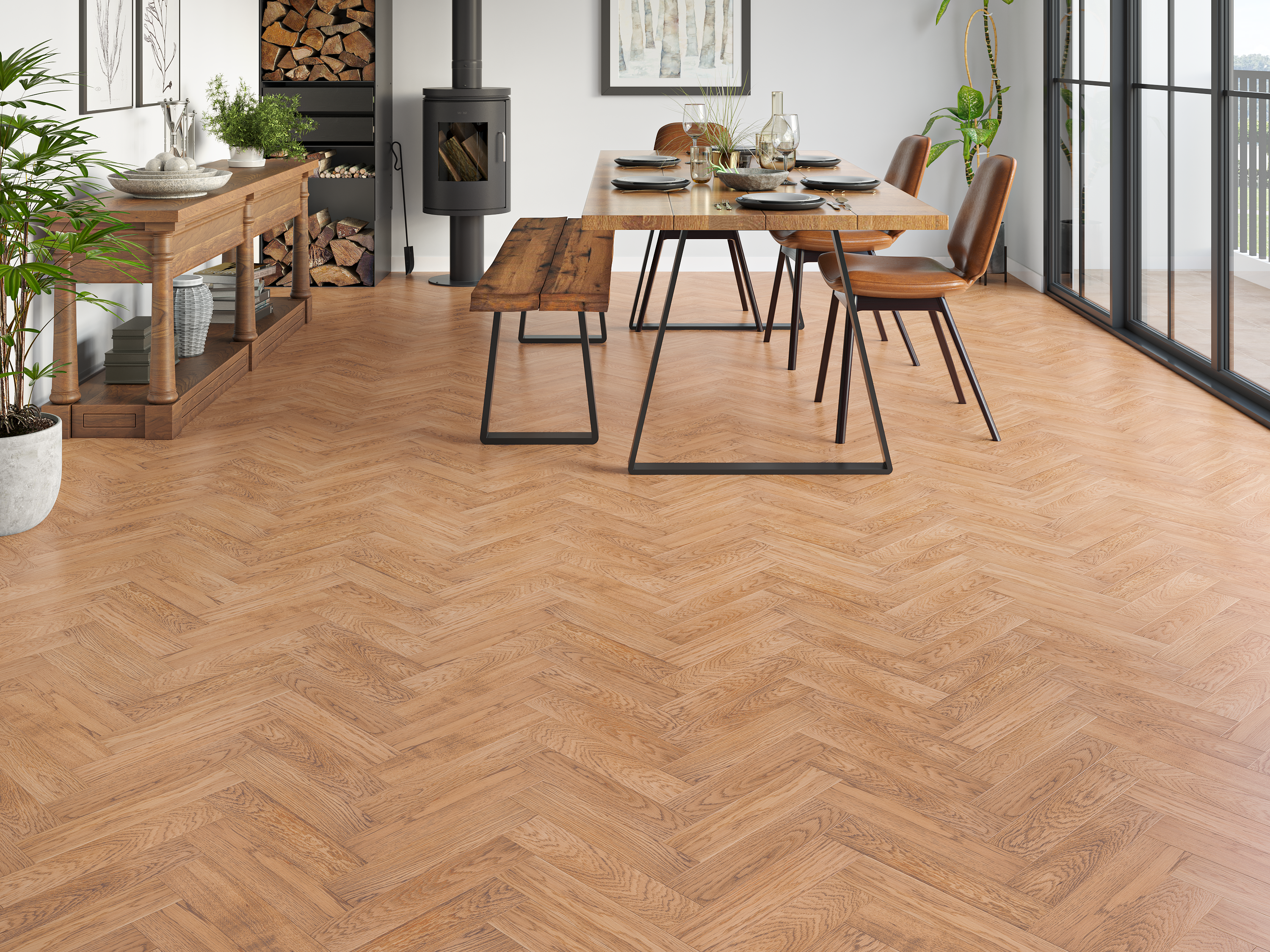 Engineered Oak Herringbone Flooring